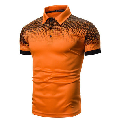 The Digital-Apex Polo with Architectural Pixel-Gradient & Sharp-Point Collar