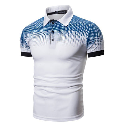 The Digital-Apex Polo with Architectural Pixel-Gradient & Sharp-Point Collar