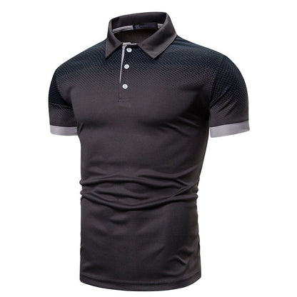 The Digital-Apex Polo with Architectural Pixel-Gradient & Sharp-Point Collar