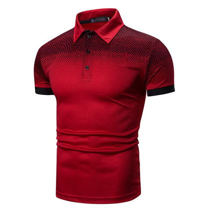 The Digital-Apex Polo with Architectural Pixel-Gradient & Sharp-Point Collar