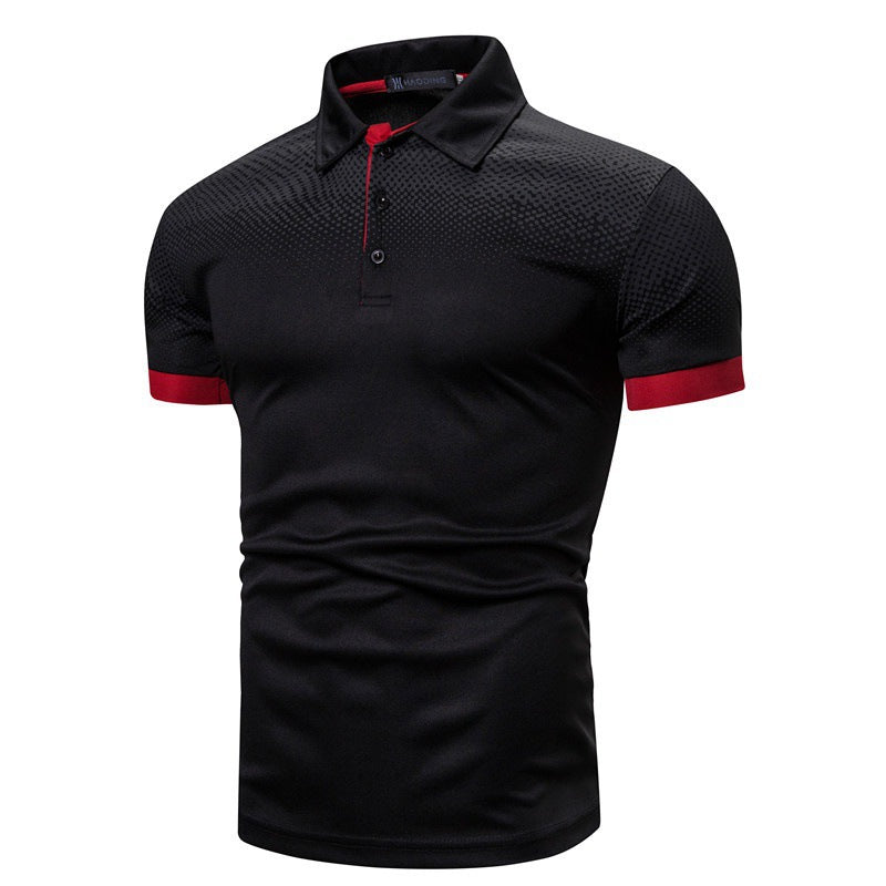 The Digital-Apex Polo with Architectural Pixel-Gradient & Sharp-Point Collar