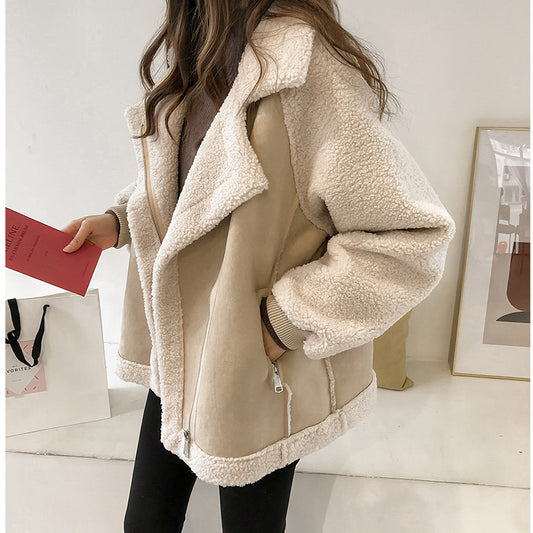 Lyra Suede & Sherpa Aviator Jacket