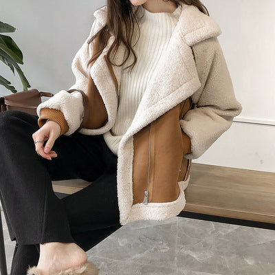 Lyra Suede & Sherpa Aviator Jacket