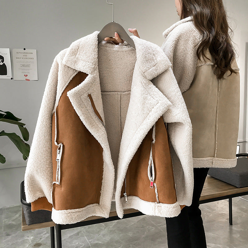 Lyra Suede & Sherpa Aviator Jacket