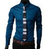 Boardroom-Vanguard Statement-Shirt with High-Contrast Button-Down & Tapered-Frame
