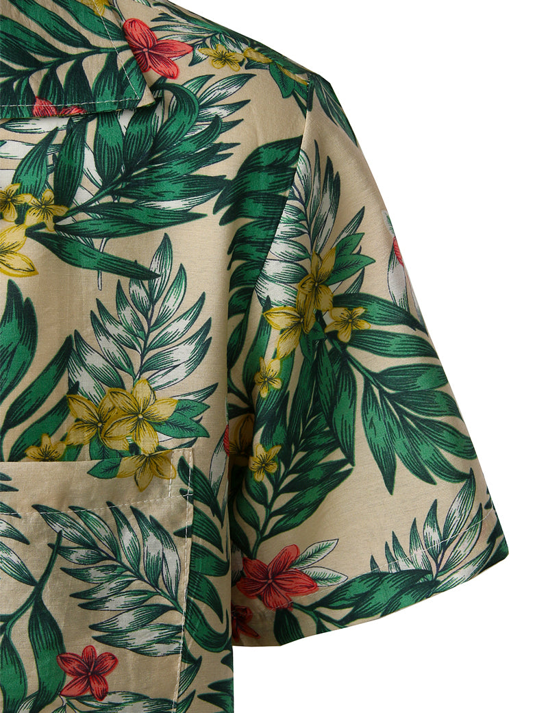The Fern-Mosaic Shirt with Architectural Botanical-Inlay & Urban-Flow Shell