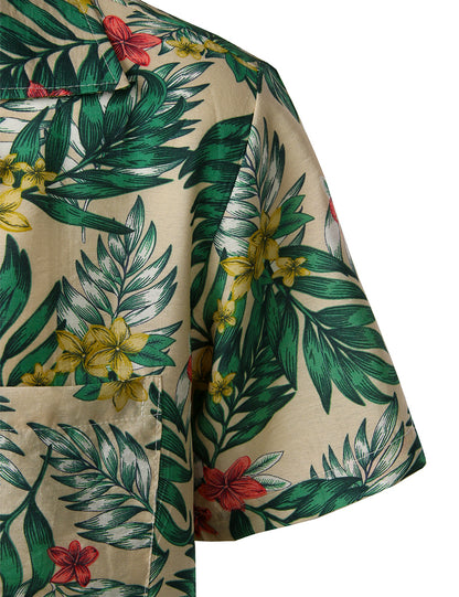The Fern-Mosaic Shirt with Architectural Botanical-Inlay & Urban-Flow Shell