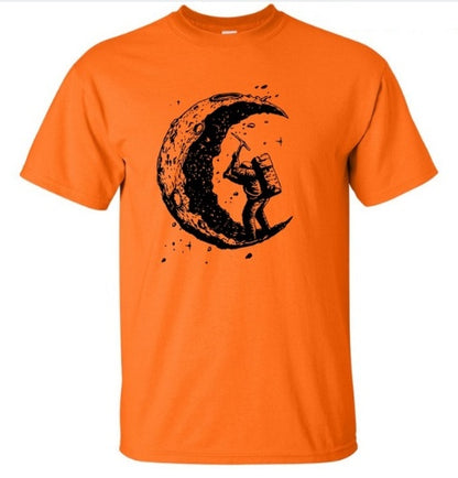 The Lunar-Miner Tee with Architectural Moon-Crest & Urban-Oversize Shell
