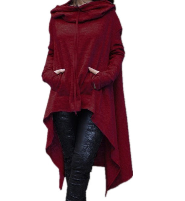 Nebula Shadow Oversized Cape-Pullover with Sculptural Hood Detail