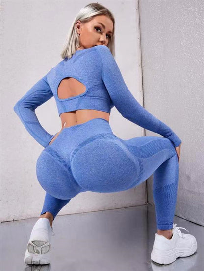Luna Heart-Cutout Seamless Gym Set