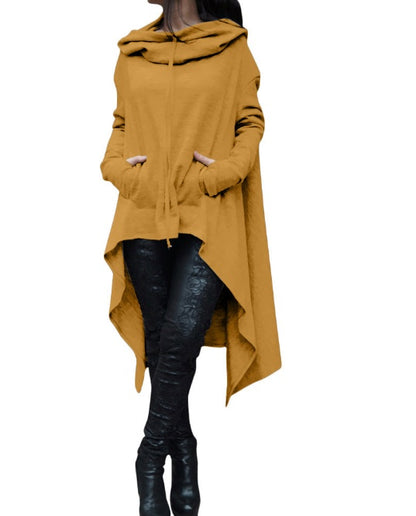 Nebula Shadow Oversized Cape-Pullover with Sculptural Hood Detail