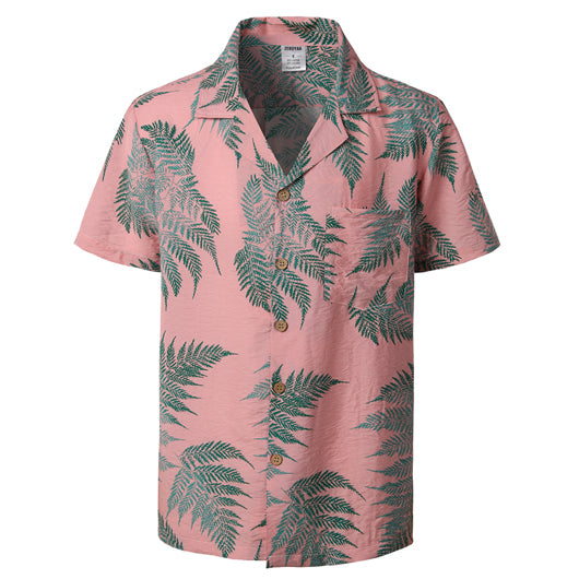 The Fern-Mosaic Shirt with Architectural Botanical-Inlay & Urban-Flow Shell