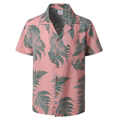 The Fern-Mosaic Shirt with Architectural Botanical-Inlay & Urban-Flow Shell