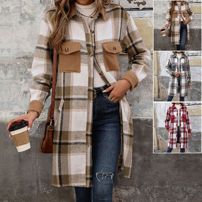 Archival Frontier Trench in Brushed Plaid with Sculptural Flannel Accents