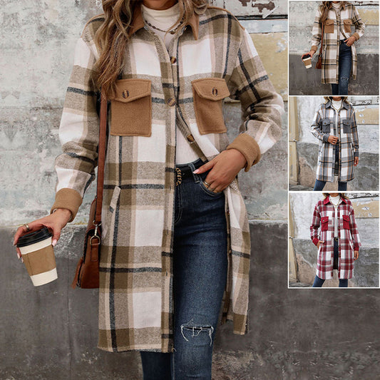 Archival Frontier Trench in Brushed Plaid with Sculptural Flannel Accents