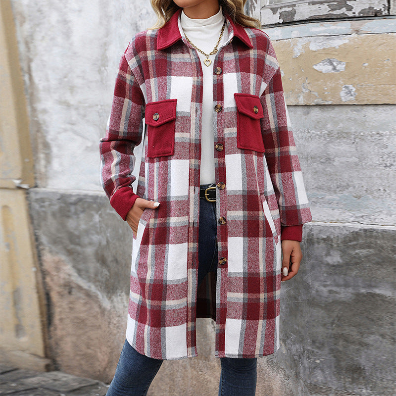 Archival Frontier Trench in Brushed Plaid with Sculptural Flannel Accents