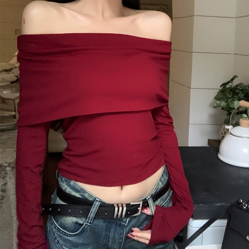 Midnight Muse Off-Shoulder Draped Top