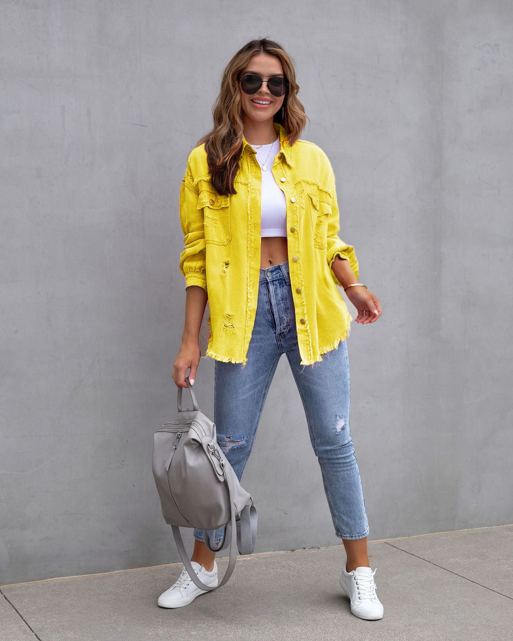 The Ultimate Weekend Shacket: Ripped Utility Shirt Jacket