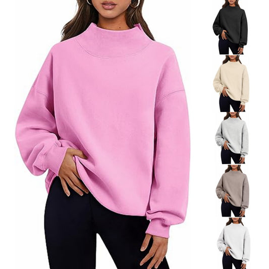 Modern Mock-Neck Oversized Sweatshirt in Premium Thick Fleece