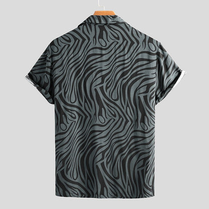 The Striated-Apex" Shirt with Architectural Zebra-Inlay & Urban-Flow Shell