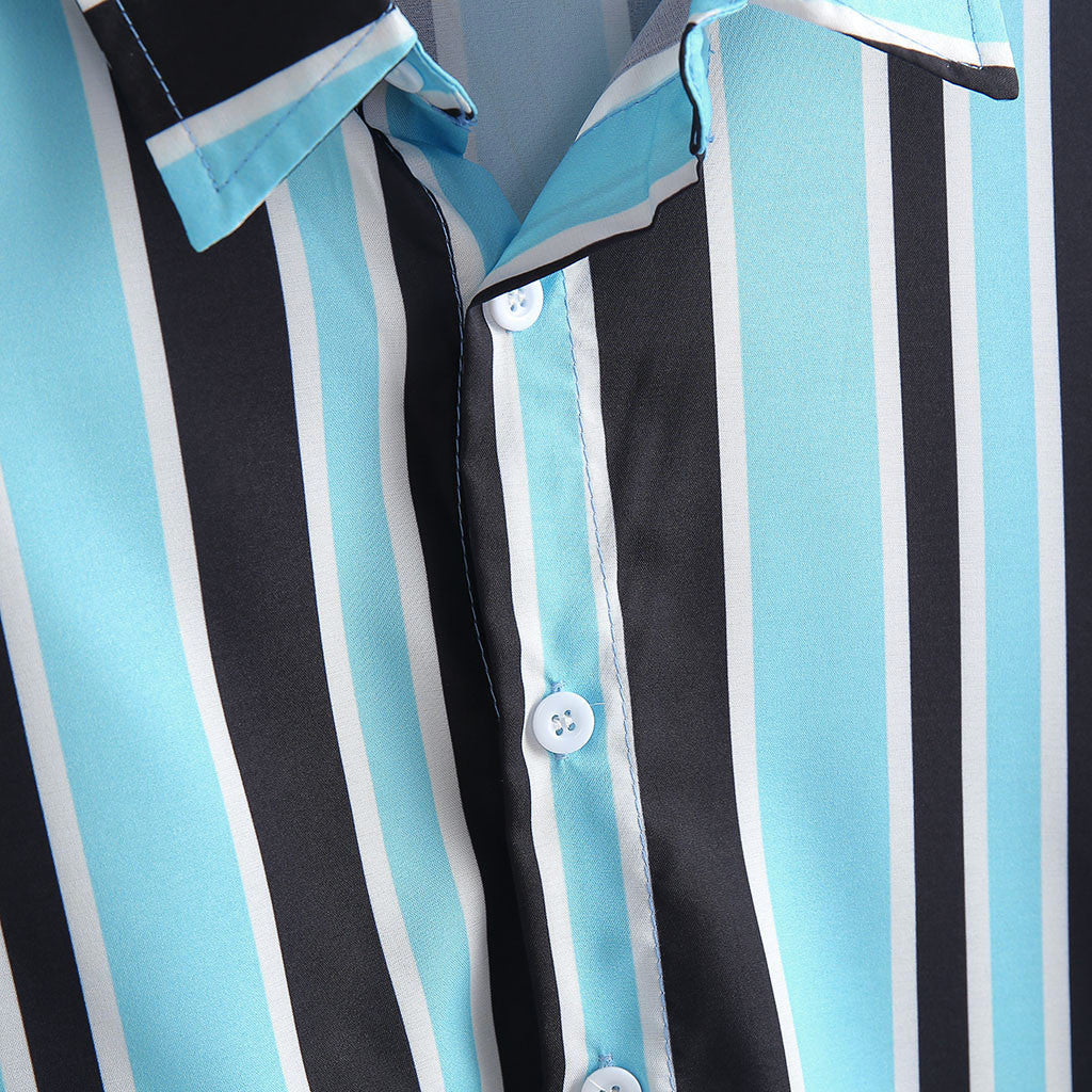 Crescent-Velocity Resort-Shirt in "Breathable-Sateen" with Integrated Kinetic-Stripes