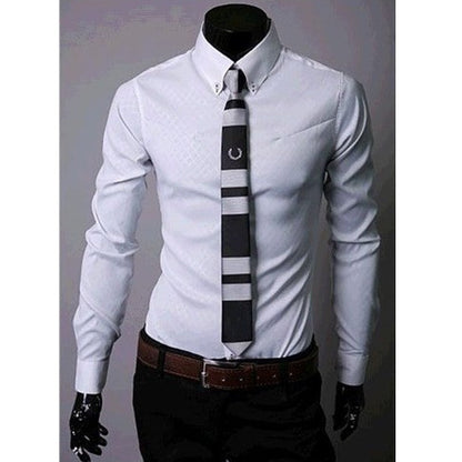 Boardroom-Vanguard Statement-Shirt with High-Contrast Button-Down & Tapered-Frame