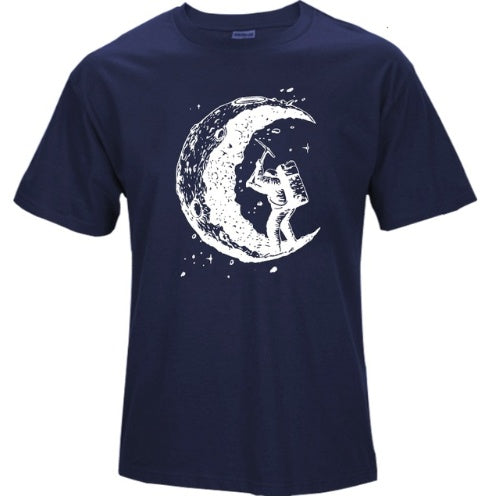 The Lunar-Miner Tee with Architectural Moon-Crest & Urban-Oversize Shell