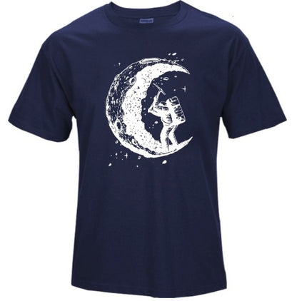 The Lunar-Miner Tee with Architectural Moon-Crest & Urban-Oversize Shell