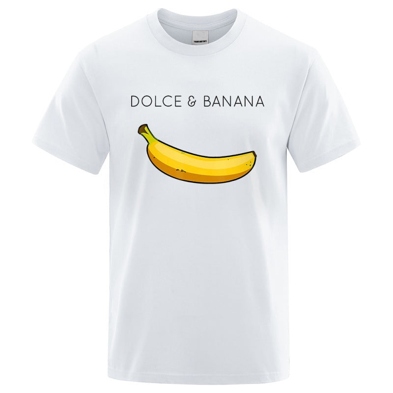 The Dolce-Banana Satirical-Tee with Architectural Pop-Inlay & Urban-Fit Shell