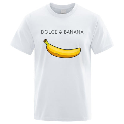 The Dolce-Banana Satirical-Tee with Architectural Pop-Inlay & Urban-Fit Shell