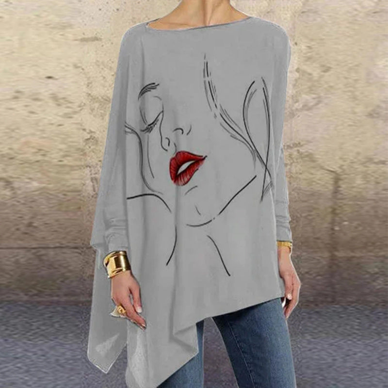 Midnight Muse Line-Art Asymmetric Top