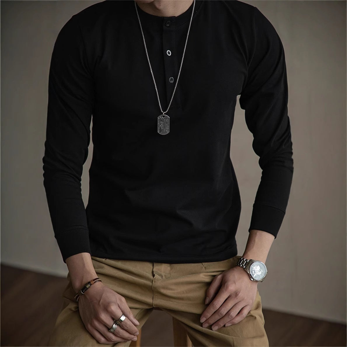 Premium Heavy Henley T-Shirt