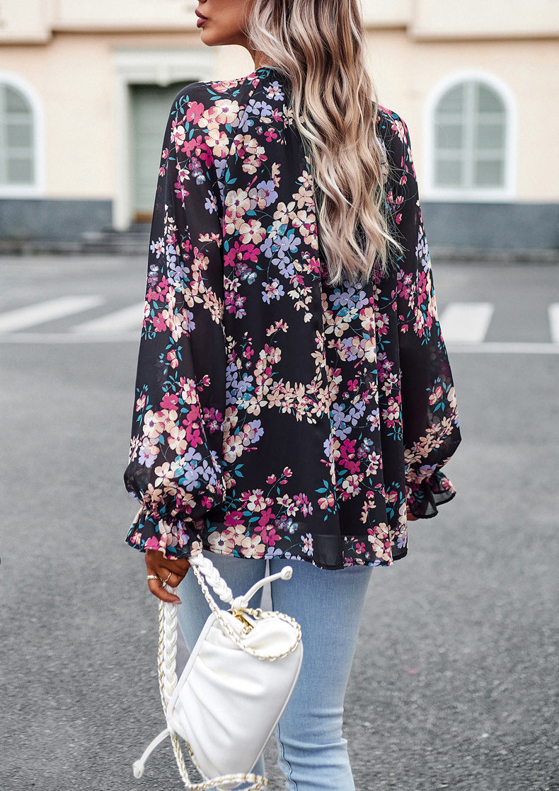 Boho Bloom Flare Sleeve Shirt