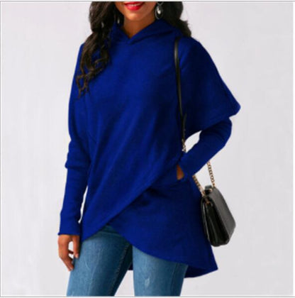 Cipher Shadow Batwing Pullover with Geometric Overlap Detail