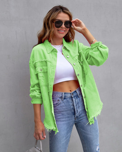 The Ultimate Weekend Shacket: Ripped Utility Shirt Jacket