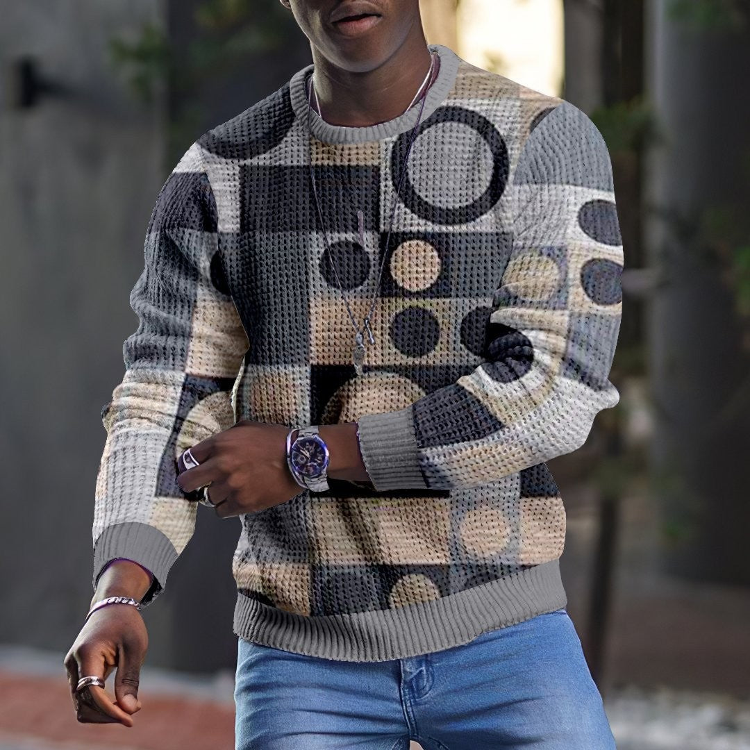 The Ombre-Monolith Waffle-Knit Pullover with Architectural Gradient-Flow