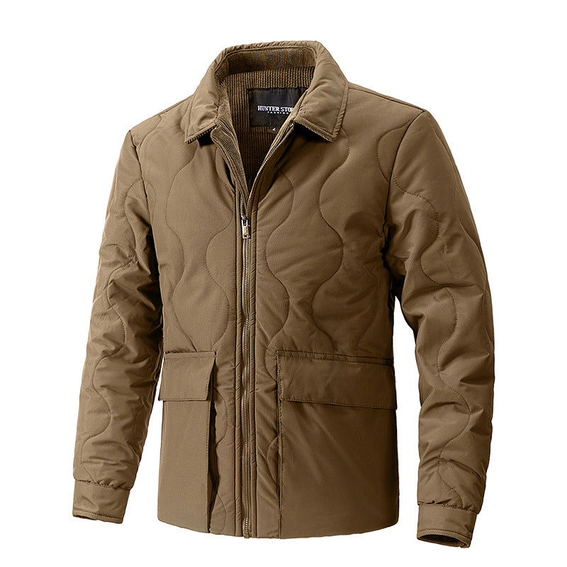 Cavalry-Vanguard Statement-Outerwear with High-Density Wave-Grid & Sculptural Pockets