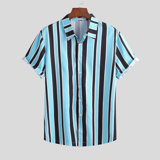 Crescent-Velocity Resort-Shirt in "Breathable-Sateen" with Integrated Kinetic-Stripes