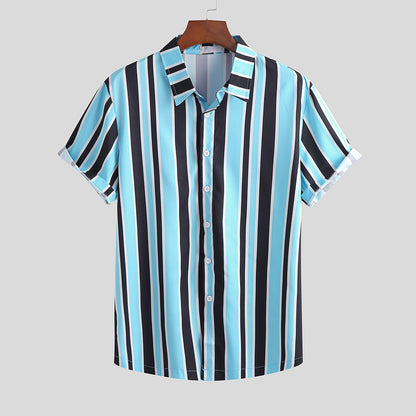 Crescent-Velocity Resort-Shirt in "Breathable-Sateen" with Integrated Kinetic-Stripes
