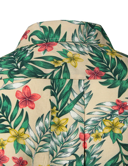 The Fern-Mosaic Shirt with Architectural Botanical-Inlay & Urban-Flow Shell