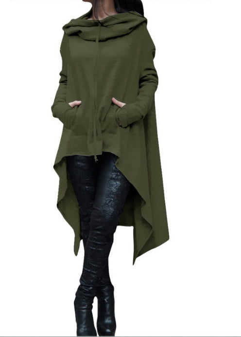 Nebula Shadow Oversized Cape-Pullover with Sculptural Hood Detail