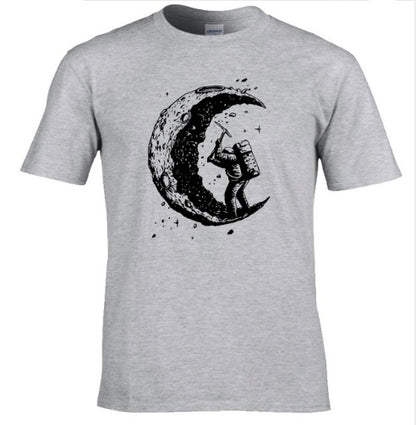 The Lunar-Miner Tee with Architectural Moon-Crest & Urban-Oversize Shell