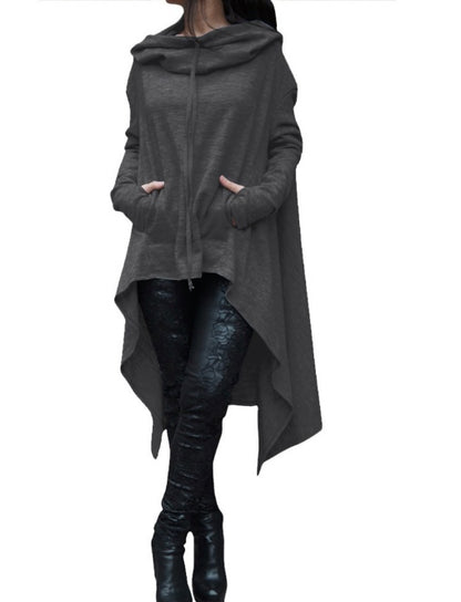 Nebula Shadow Oversized Cape-Pullover with Sculptural Hood Detail