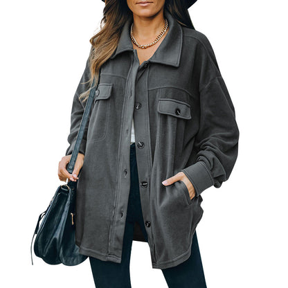 The Nomad" Brushed-Fleece Shacket with Architectural Utility Details