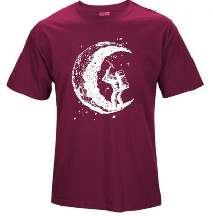 The Lunar-Miner Tee with Architectural Moon-Crest & Urban-Oversize Shell