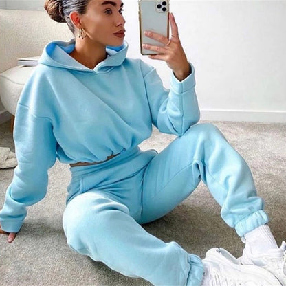 Alora Crop-Top Hoodie & Joggers Set