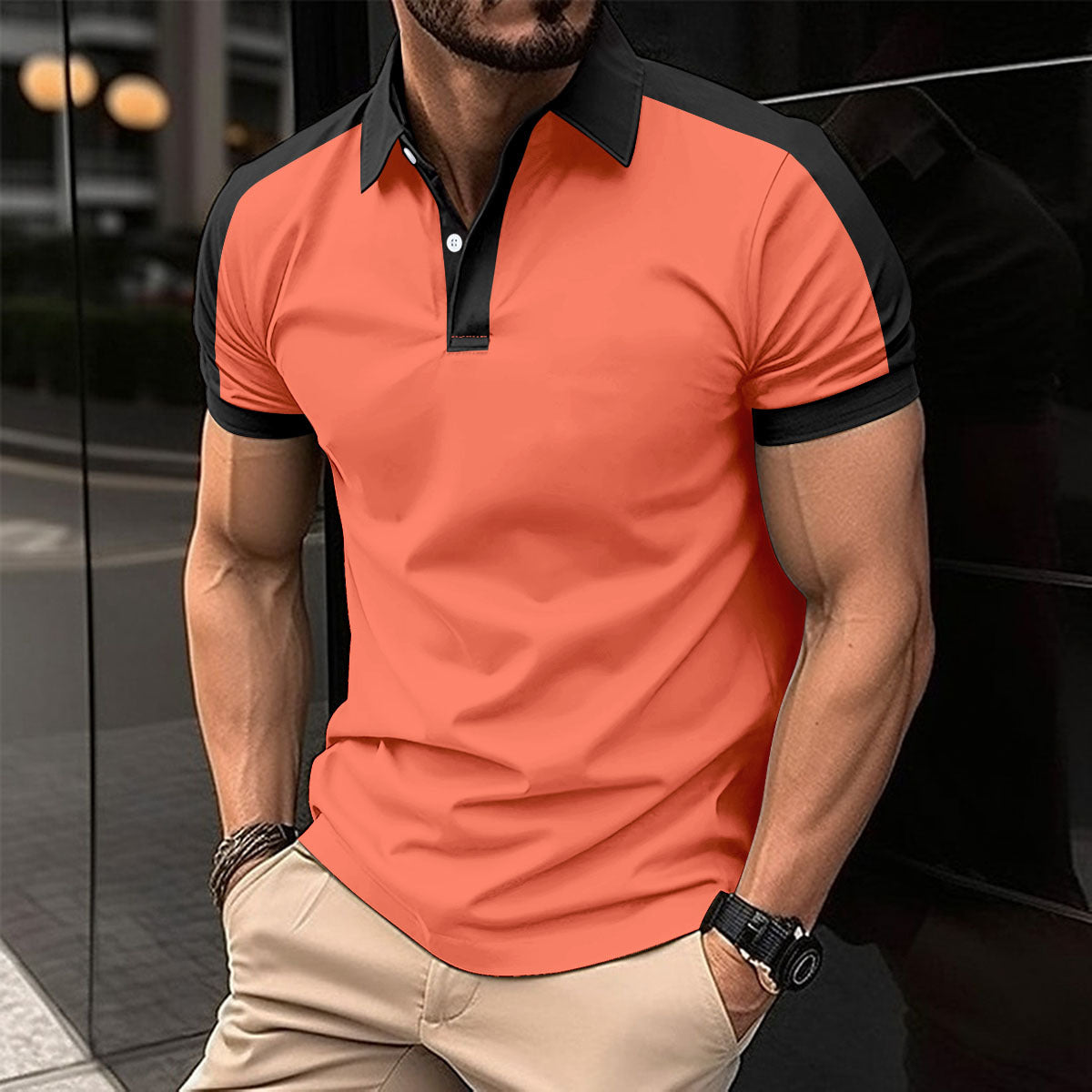Premium Contrast Polo Shirt | Men’s Modern Slim Fit Top