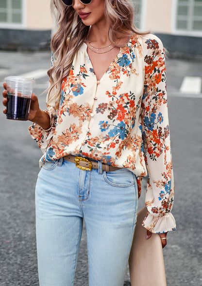 Boho Bloom Flare Sleeve Shirt