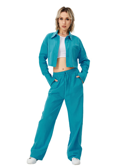 Utility-Zen Relaxed Suit with Architectural Crop-Frame & Fluid Draping