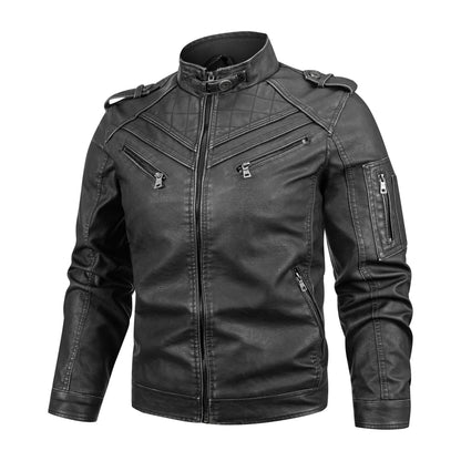 Vanguard-Biker Statement-Outerwear with High-Density Tactical-Paneling & Sculptural Collar